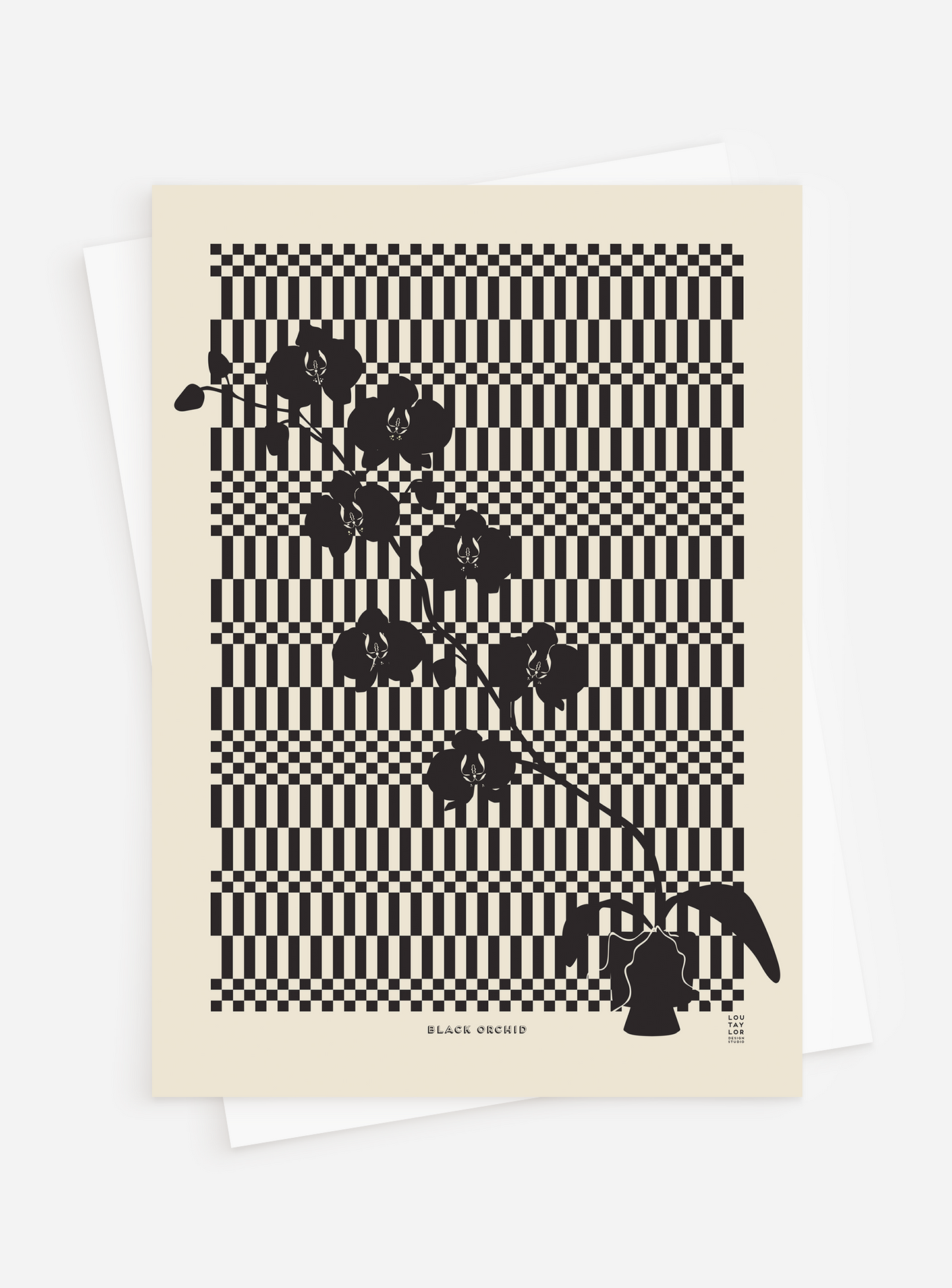 Black Orchid Greetings Card