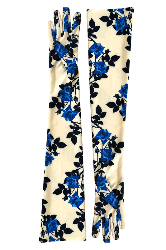 Blue Roses Gloves