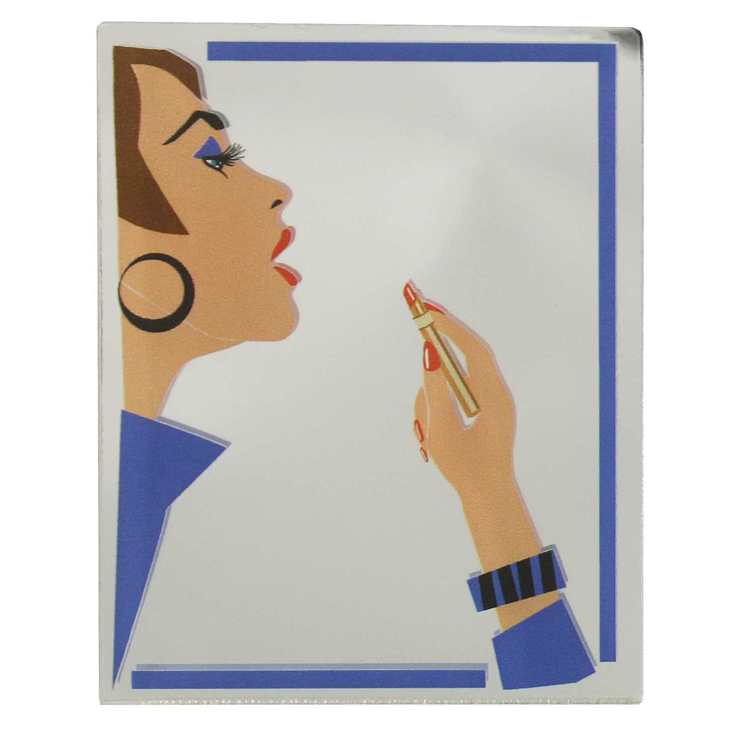 Illustrated Pocket Mirror - Blue