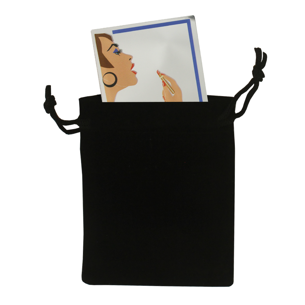 Illustrated Pocket Mirror - Blue