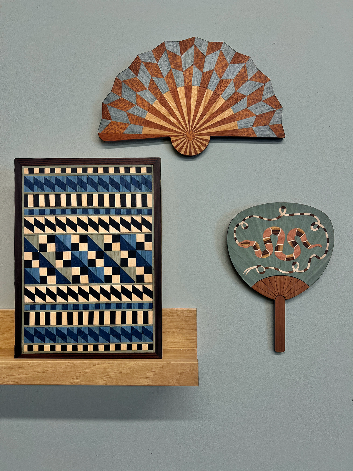 Snake palette fan (blue)