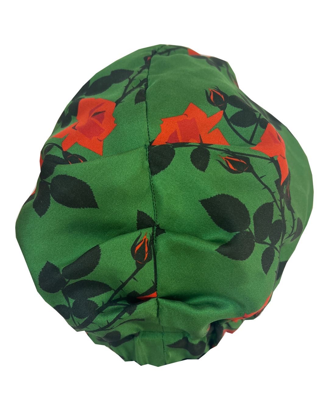 Silk turban - green roses