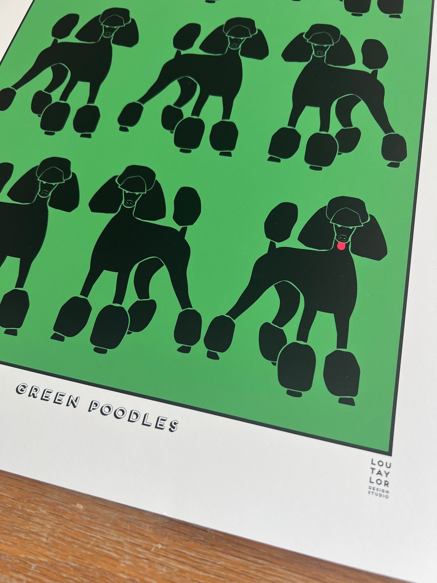 A3 Green Poodles