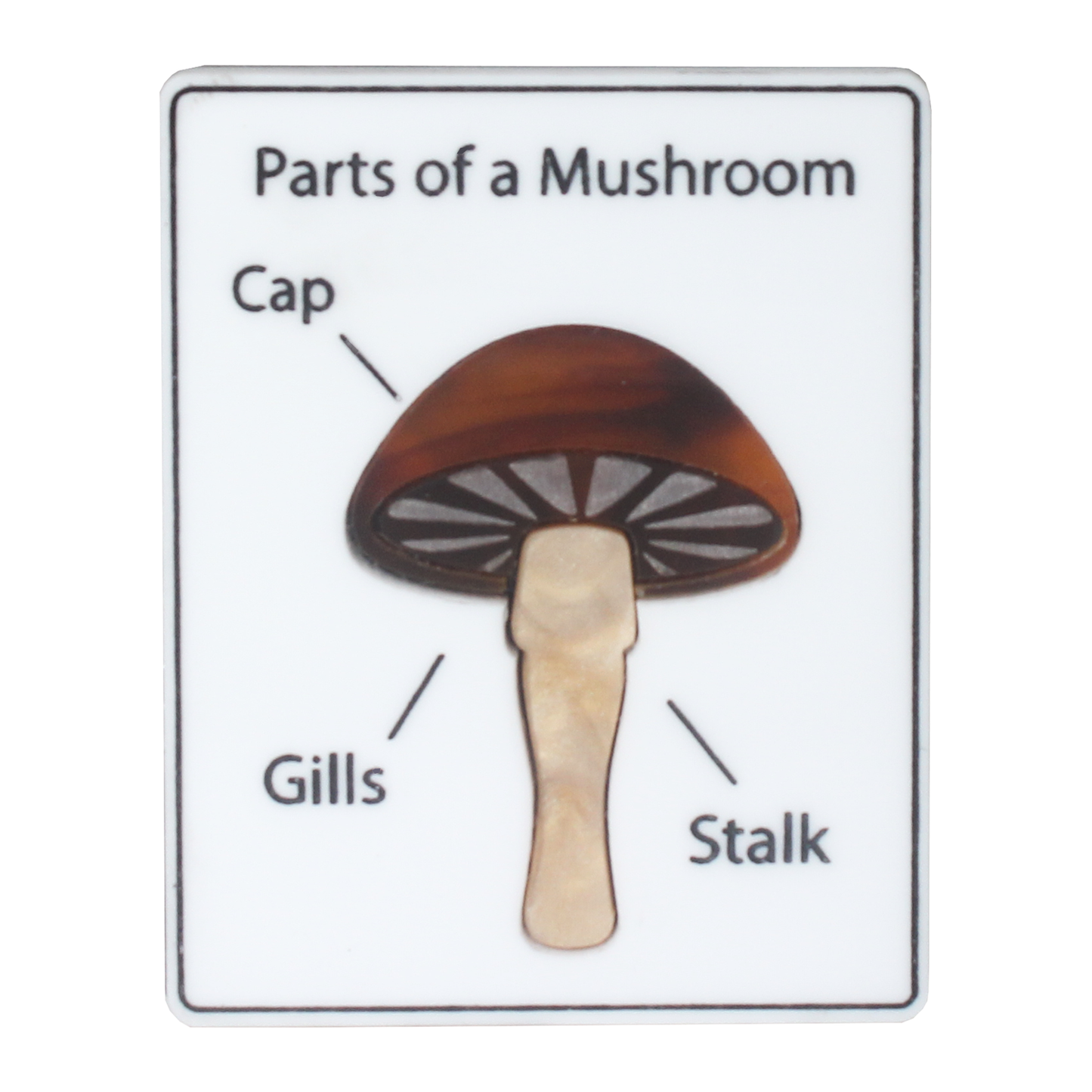 Parts of a Mushroom brooch