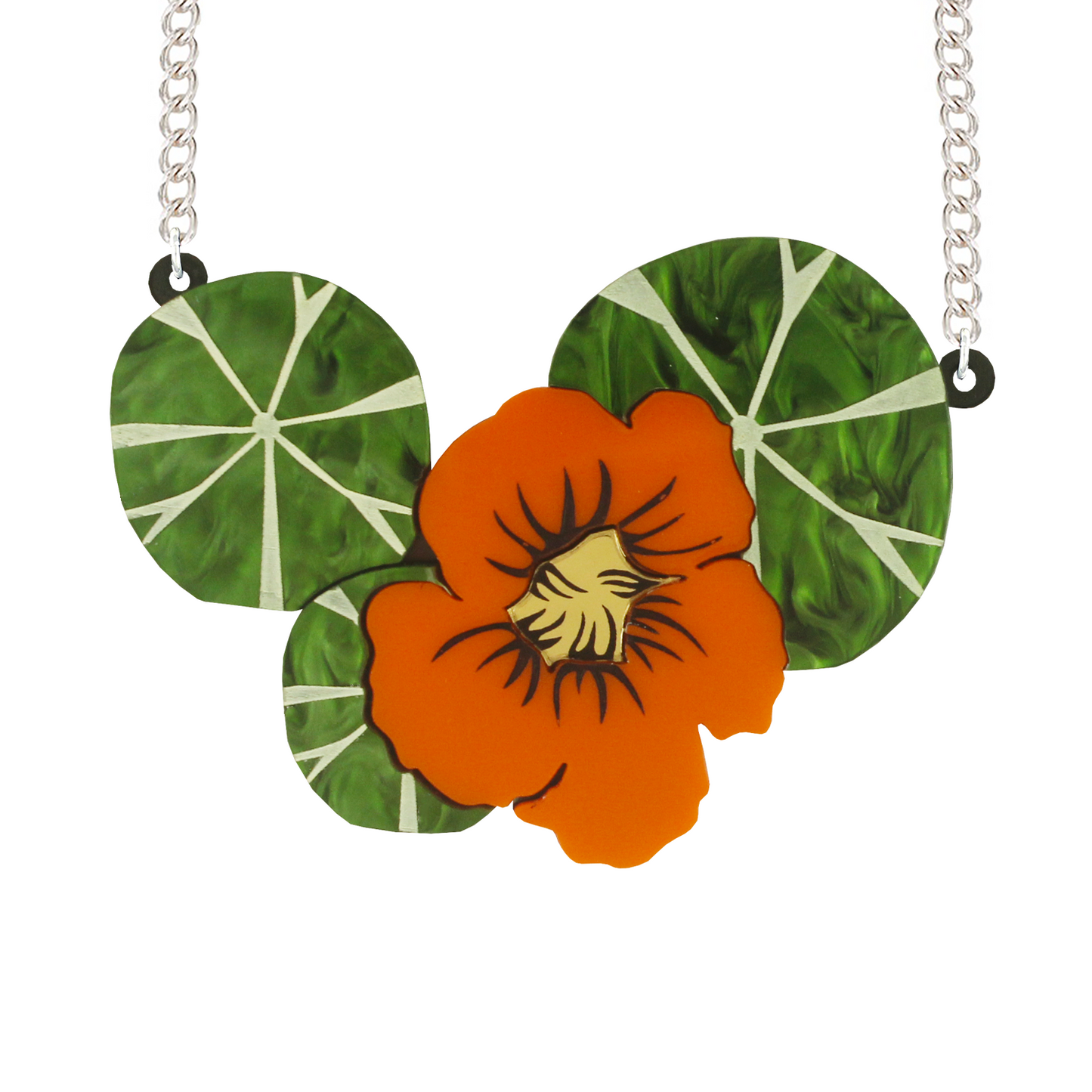 Orange Nasturtium Necklace