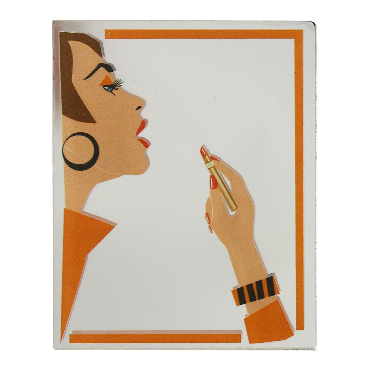 Illustrated Pocket Mirror - Orange