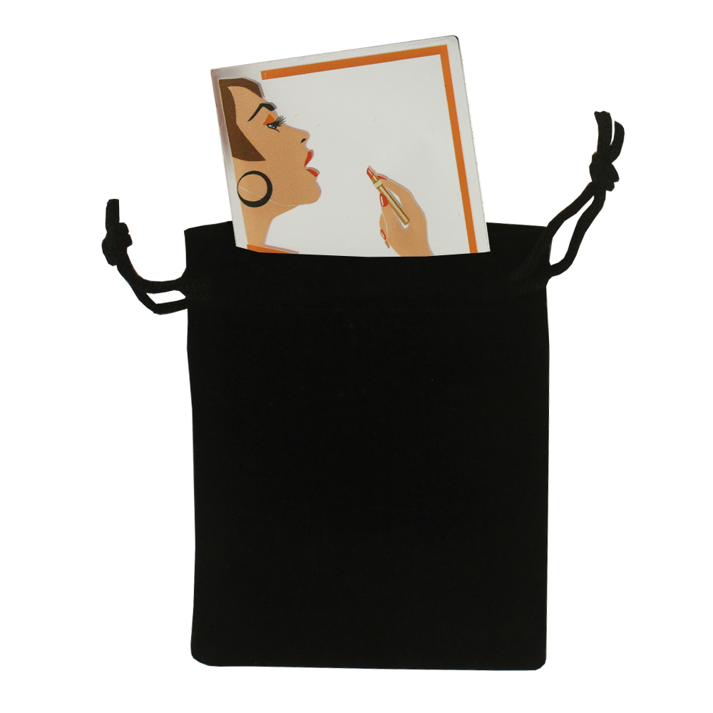 Illustrated Pocket Mirror - Orange
