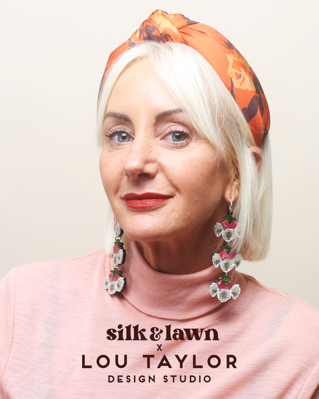 Silk headband - rusty rose
