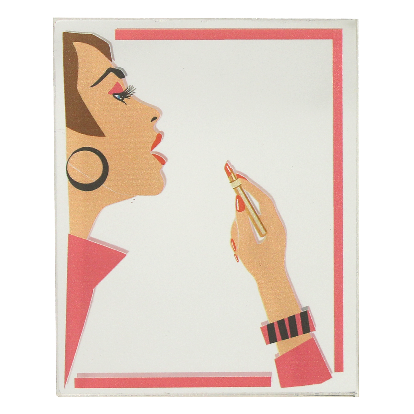 Illustrated Pocket Mirror - Pink