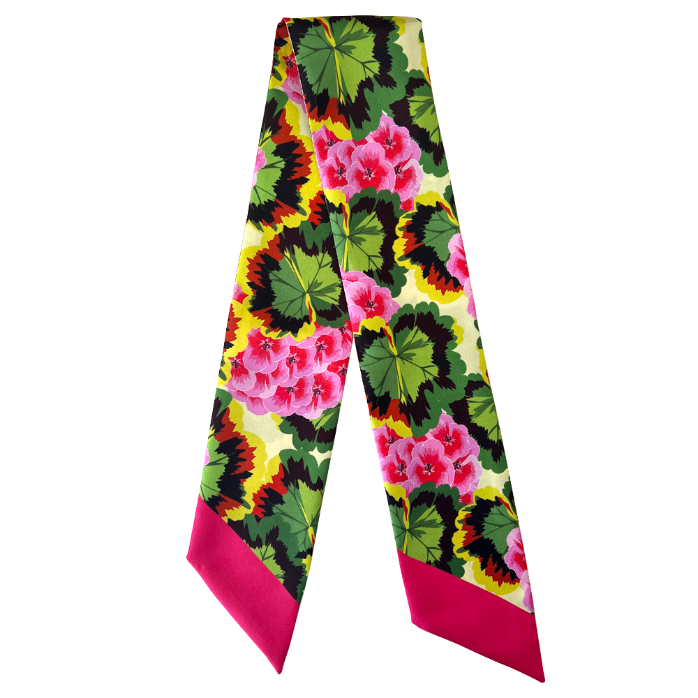 Pink Pelargonium Twilly Scarf