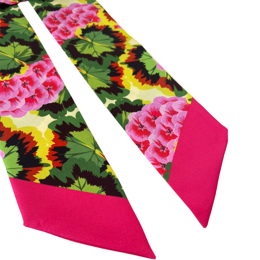 Pink Pelargonium Twilly Scarf