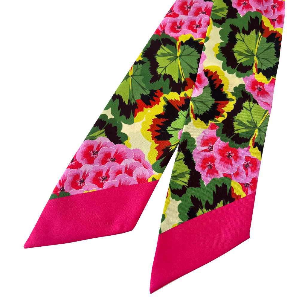 Pink Pelargonium Twilly Scarf