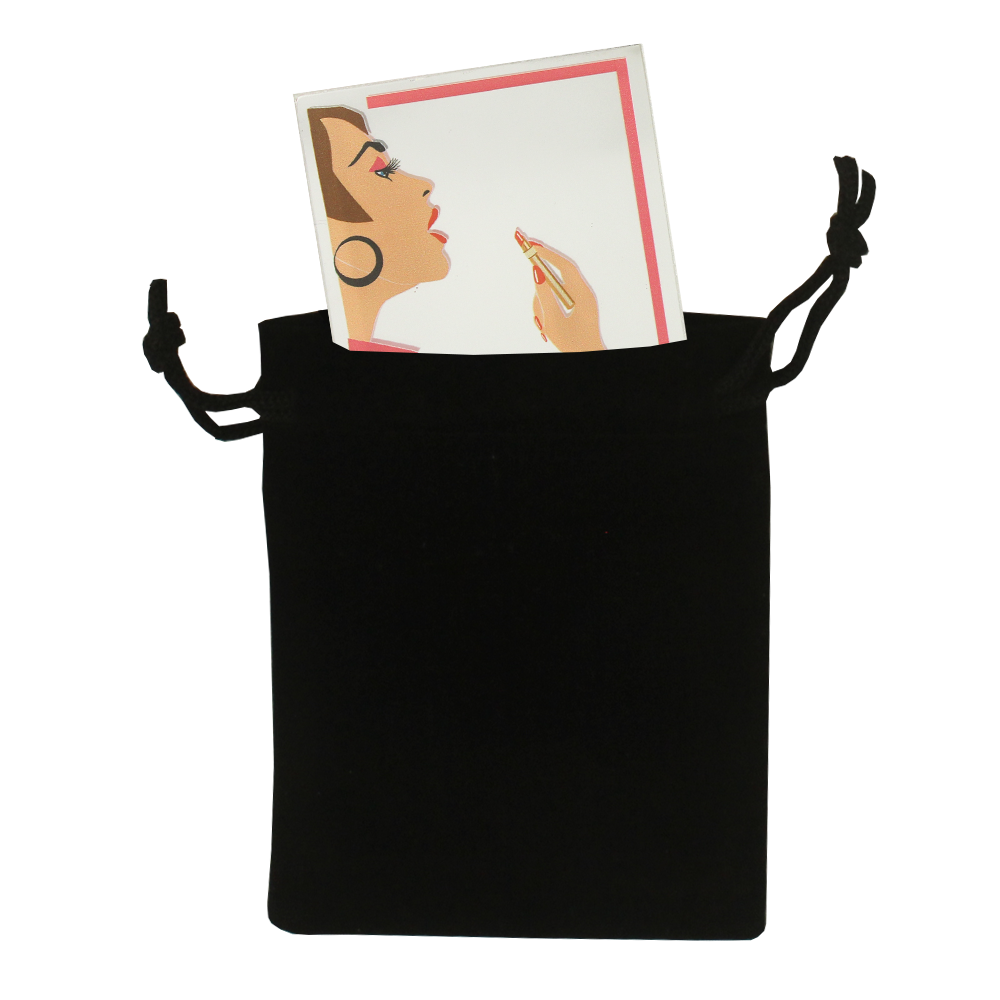 Illustrated Pocket Mirror - Pink