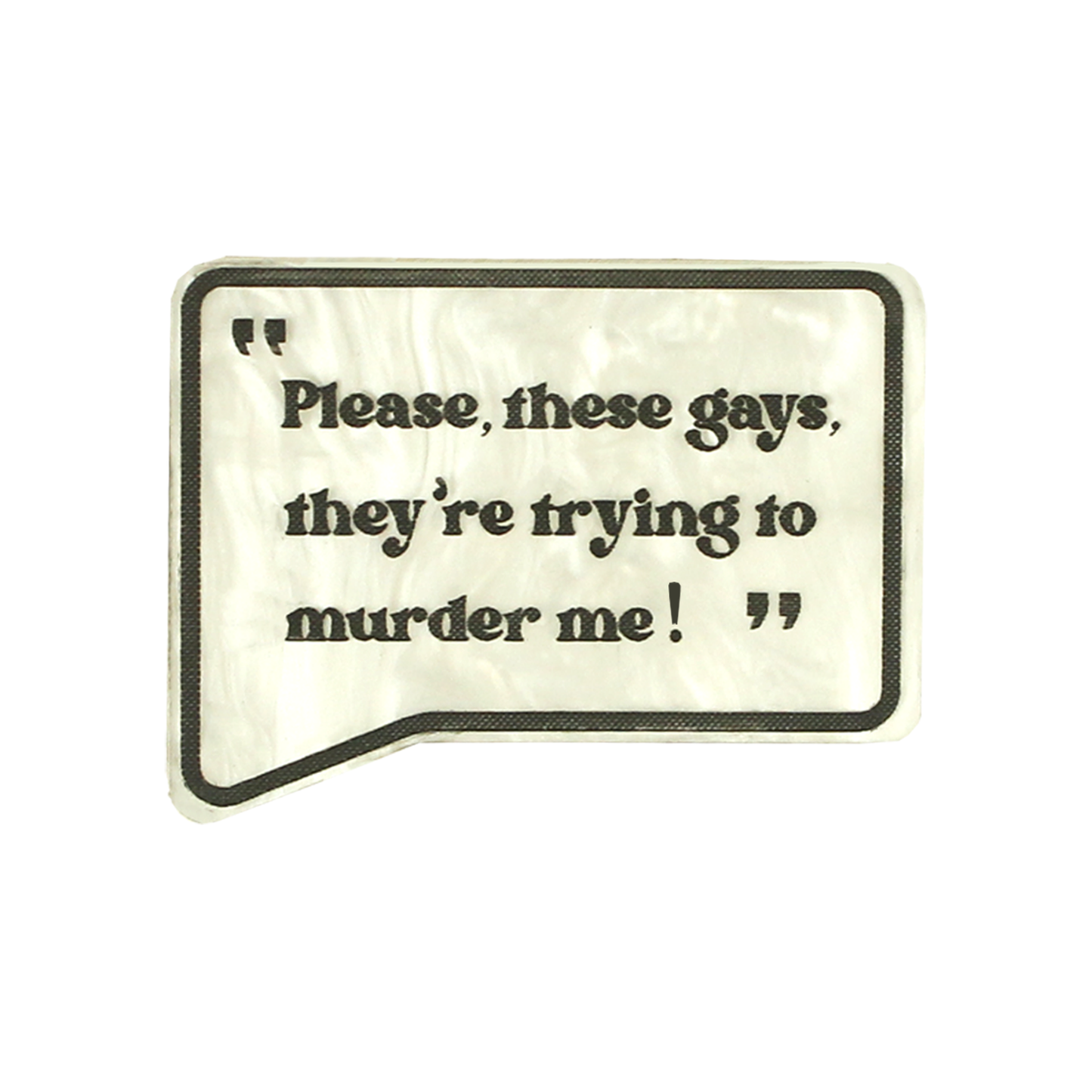 'Please, these gays' brooch