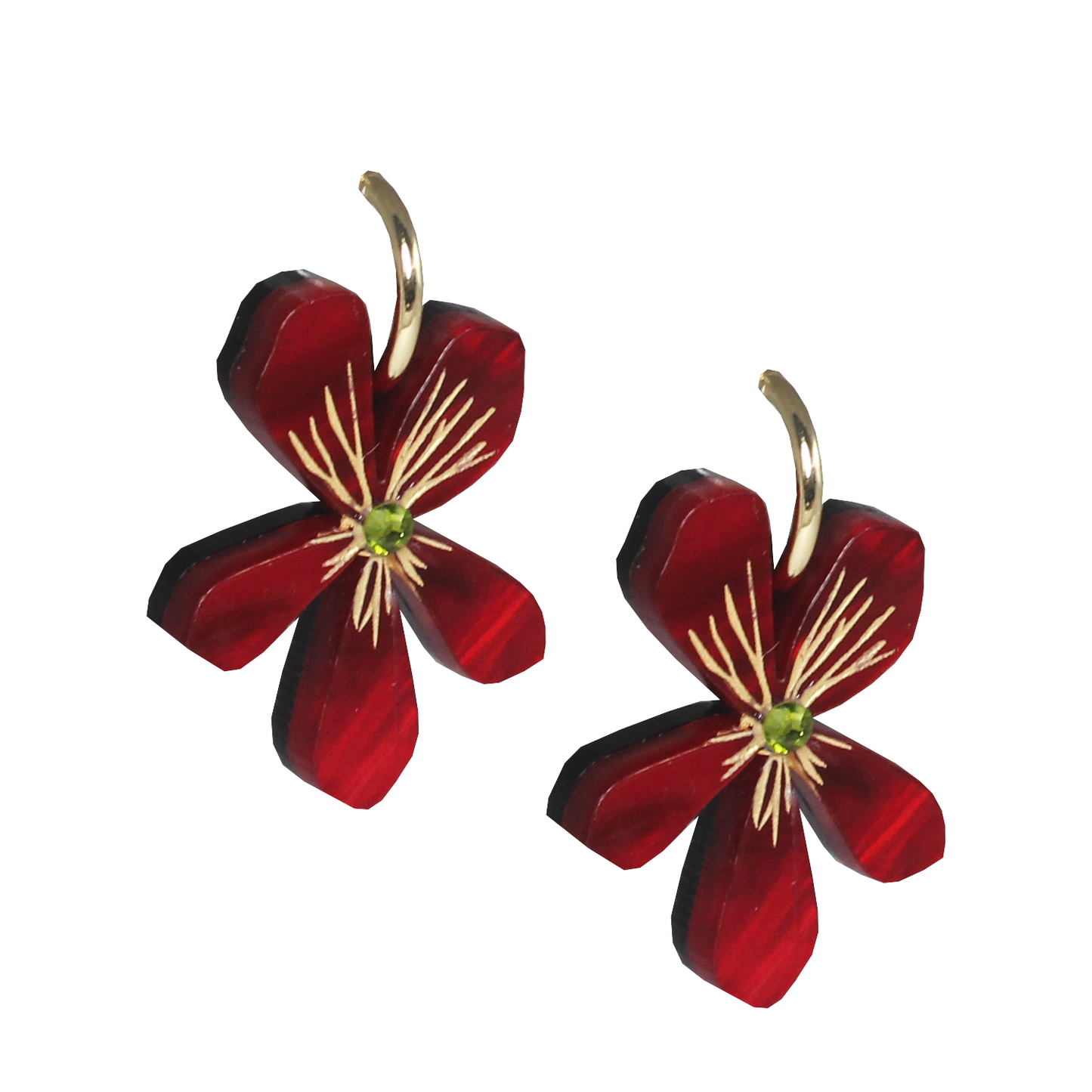 Red Pelargonium Ear-rings