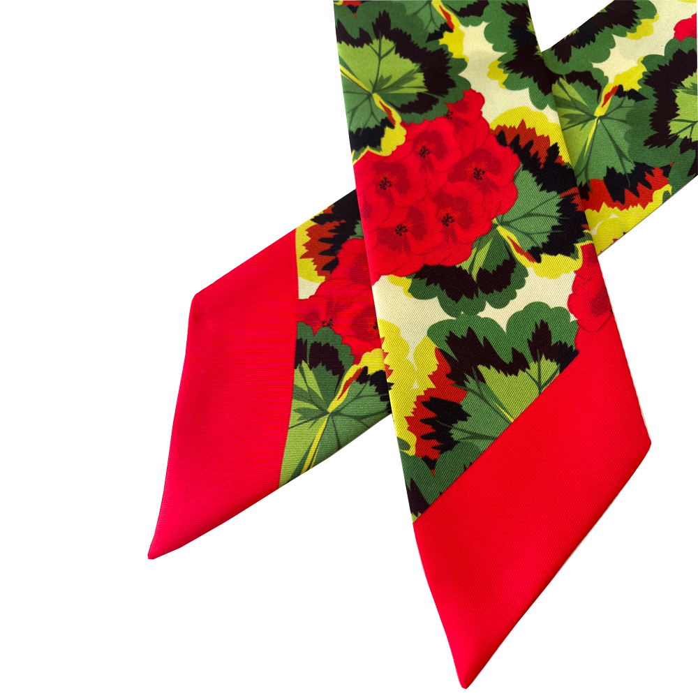 Red Pelargonium Twilly Scarf