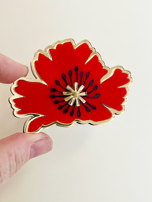 Red Poppy brooch
