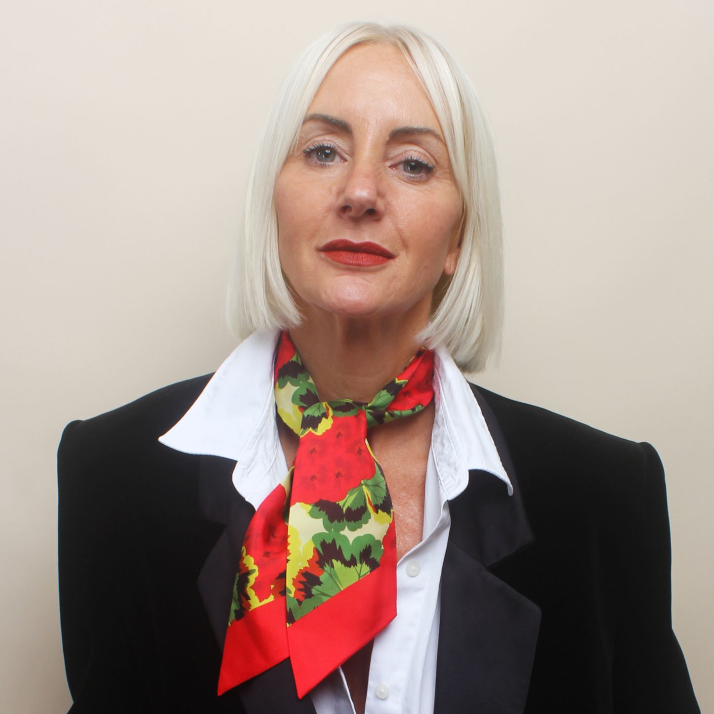 Red Pelargonium Twilly Scarf