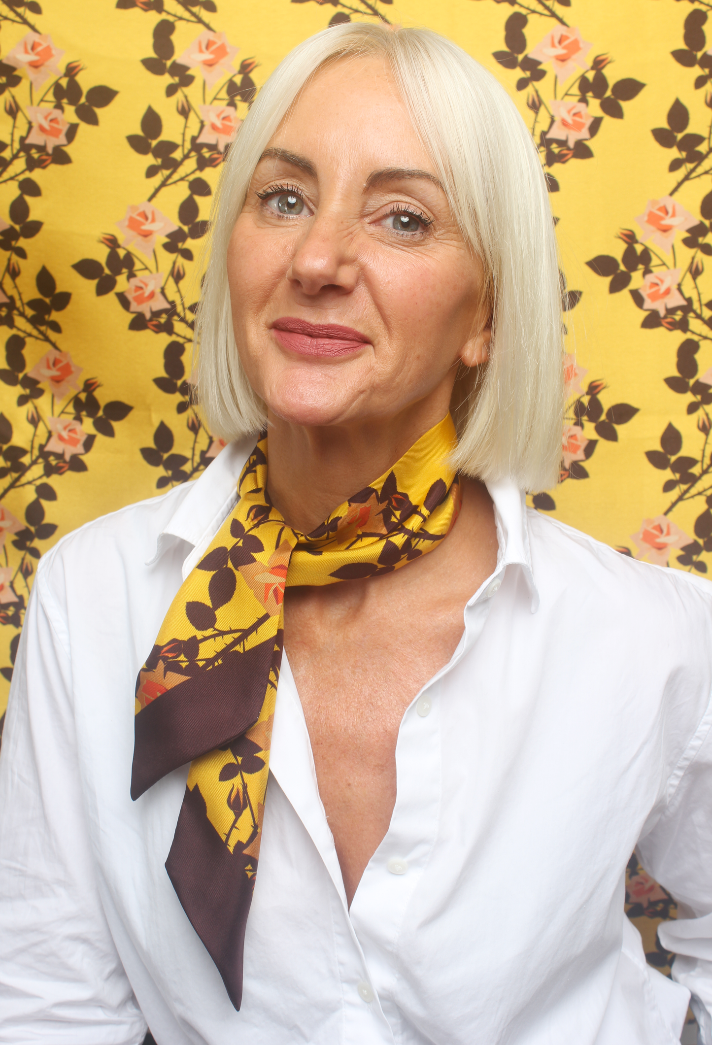 Yellow Roses Twilly Scarf