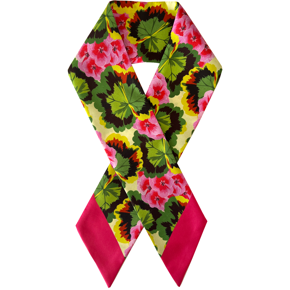 Pink Pelargonium Twilly Scarf