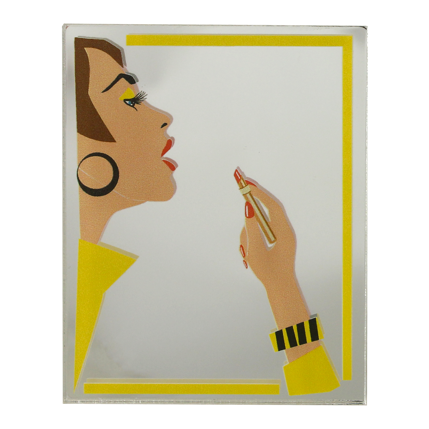Illustrated Pocket Mirror - Yellow