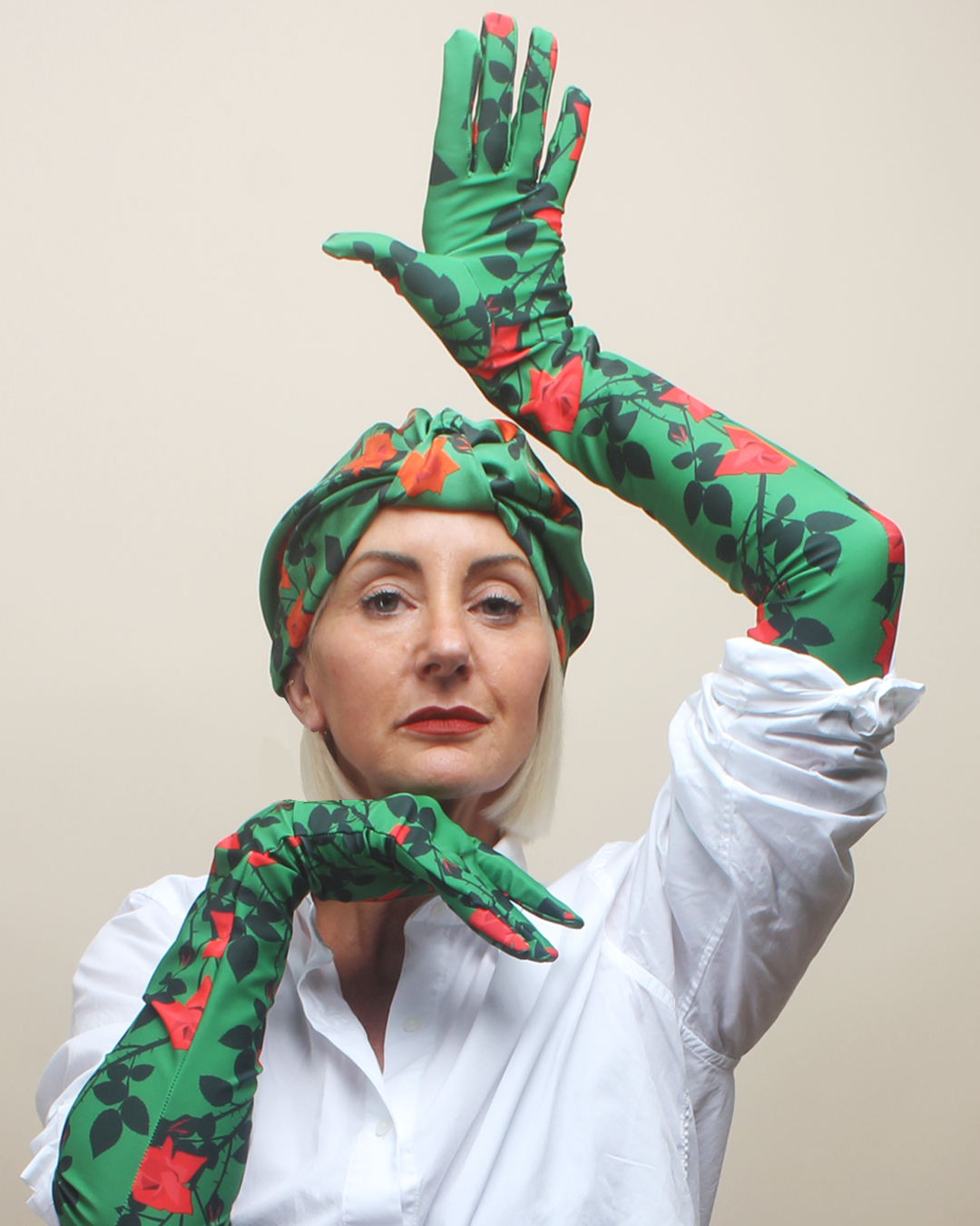 Green Roses Gloves