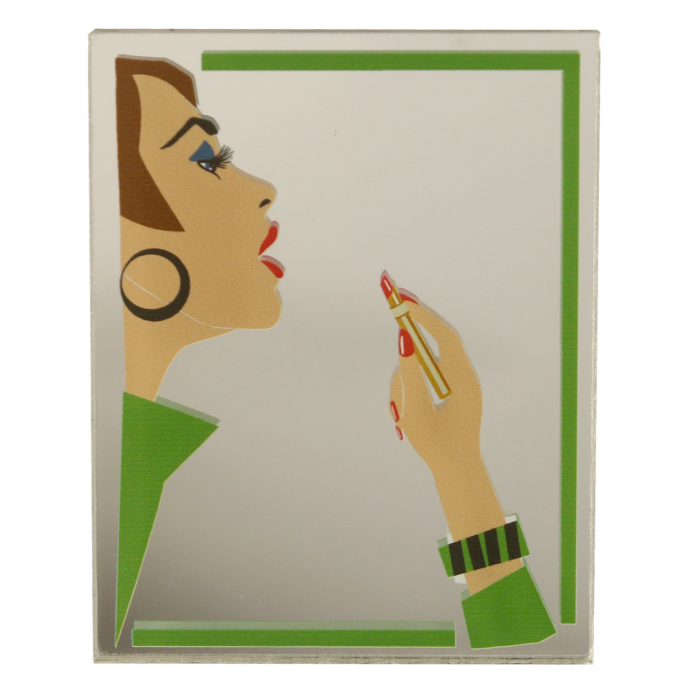 Illustrated Pocket Mirror - Green