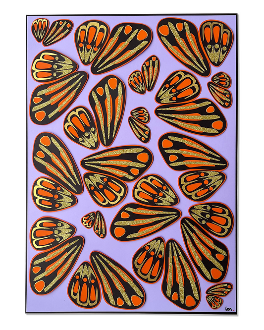 Big Wings V: glitter lilac (framed)