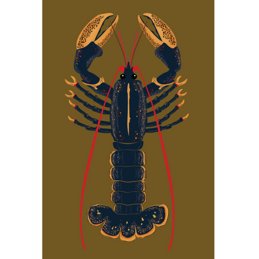 Lobster print (blue on green)