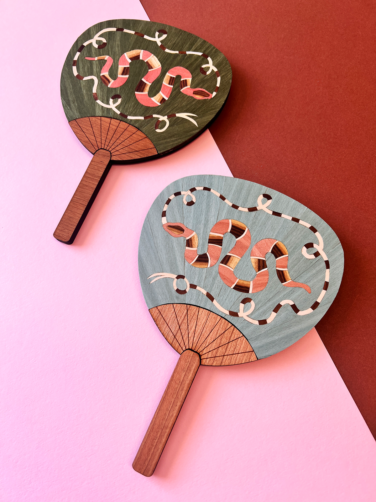 Snake palette fan (blue)