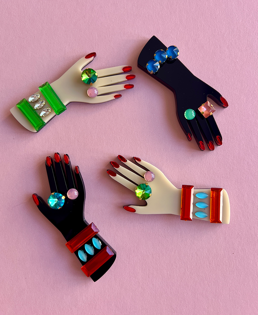 Hand Ten - orange/turquoise