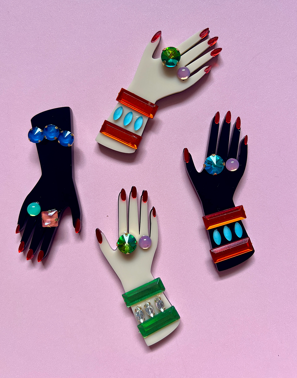 Hand Ten - orange/turquoise
