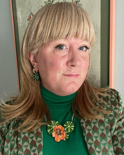 Orange Marble Nasturtium Necklace