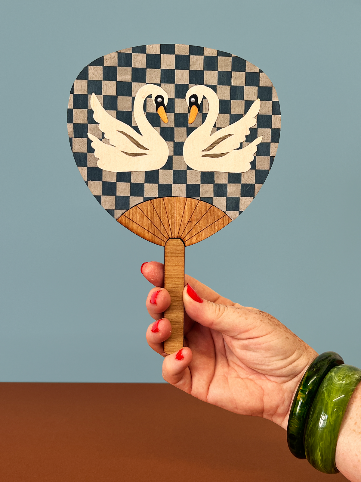 Swan Fan No.2 (blue)