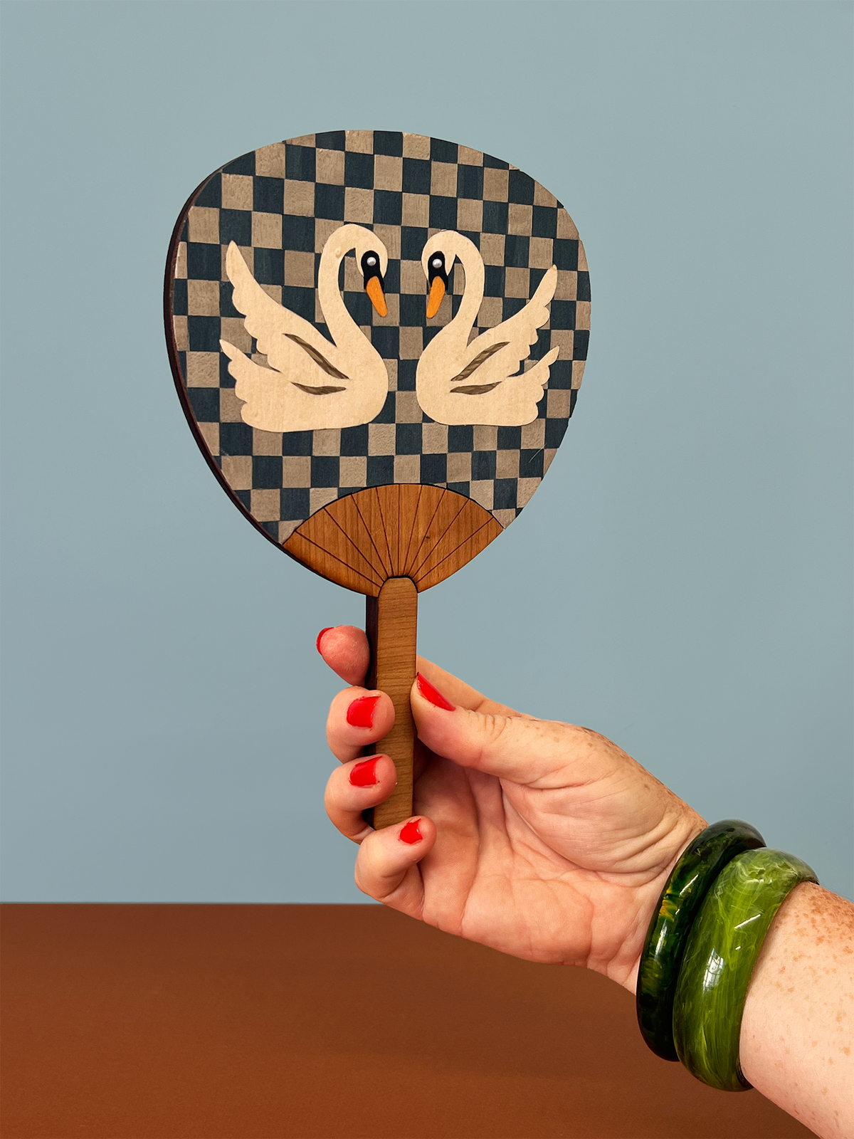 Swan Fan No.2 (blue)
