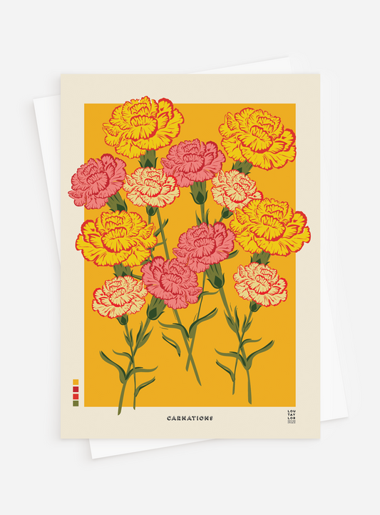 Carnations Greetings Card