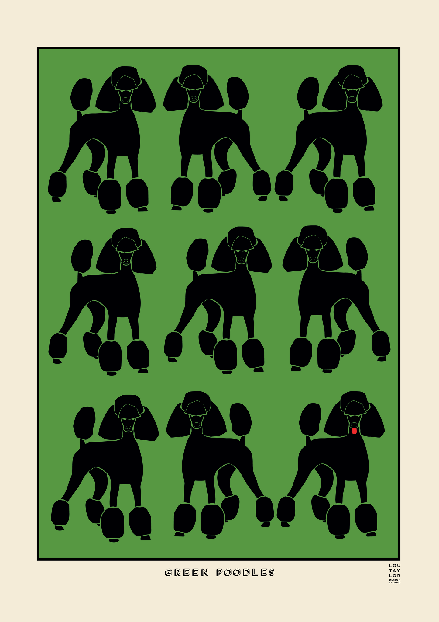 A3 Green Poodles