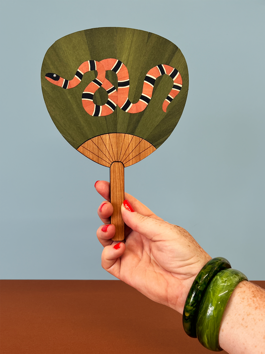 Snake palette fan (green/pink)
