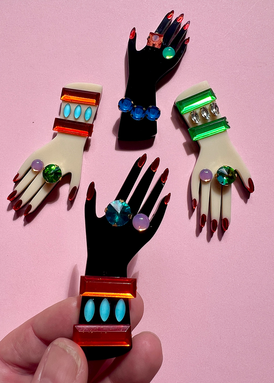 Hand Ten - orange/turquoise