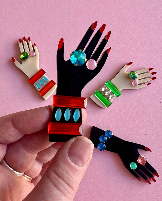 Hand Ten - orange/turquoise