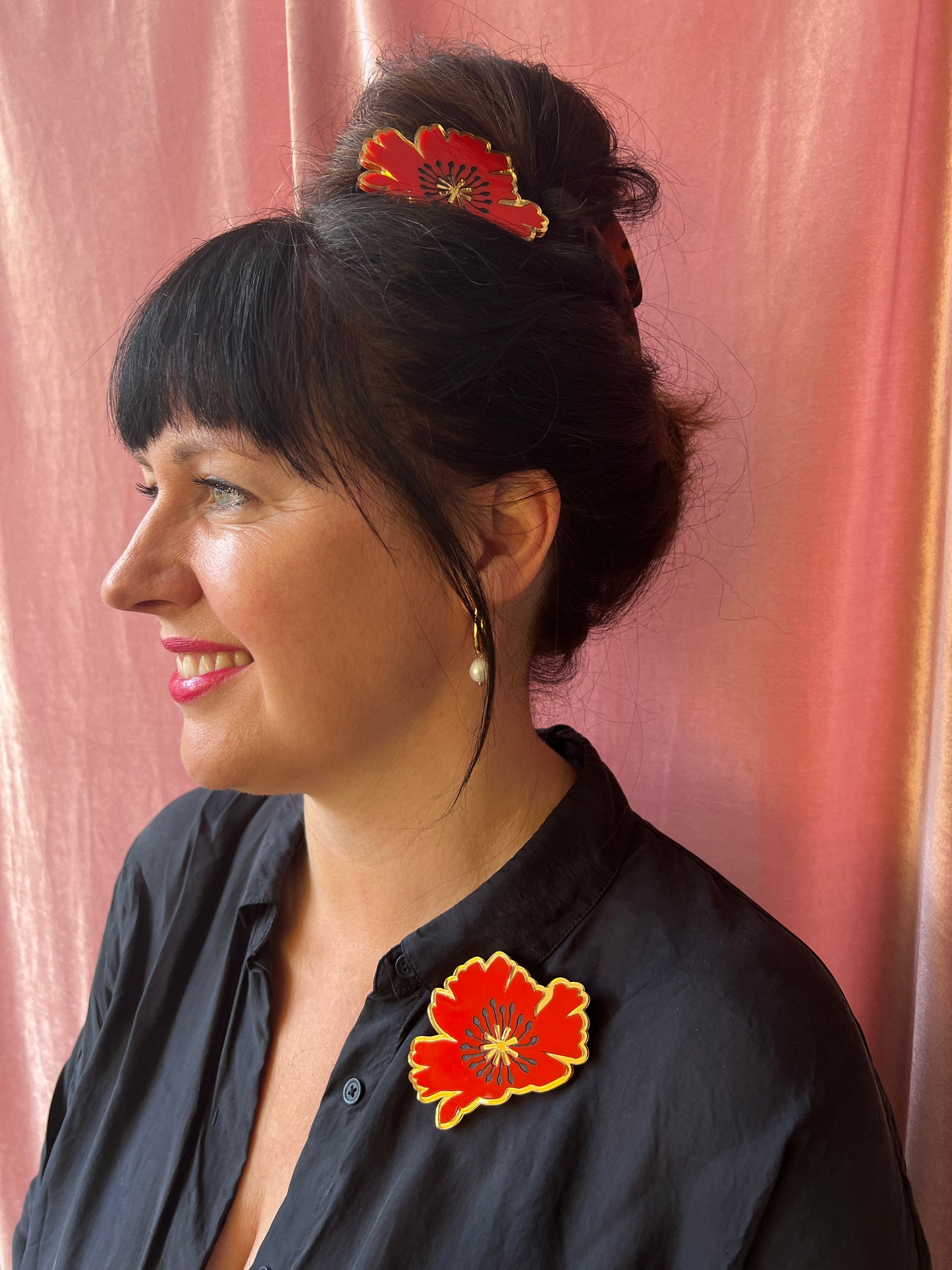 Red Poppy brooch