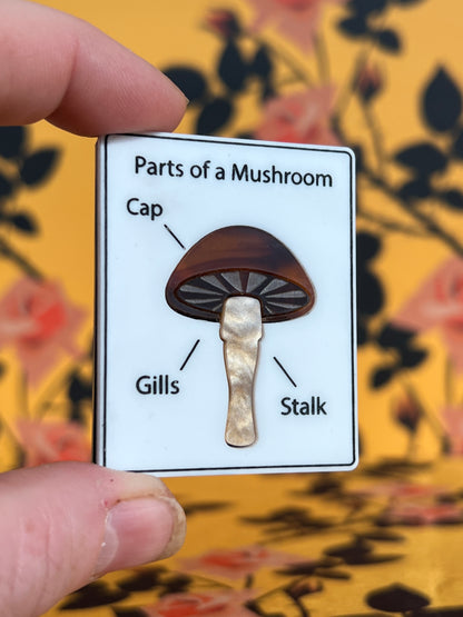 Parts of a Mushroom brooch