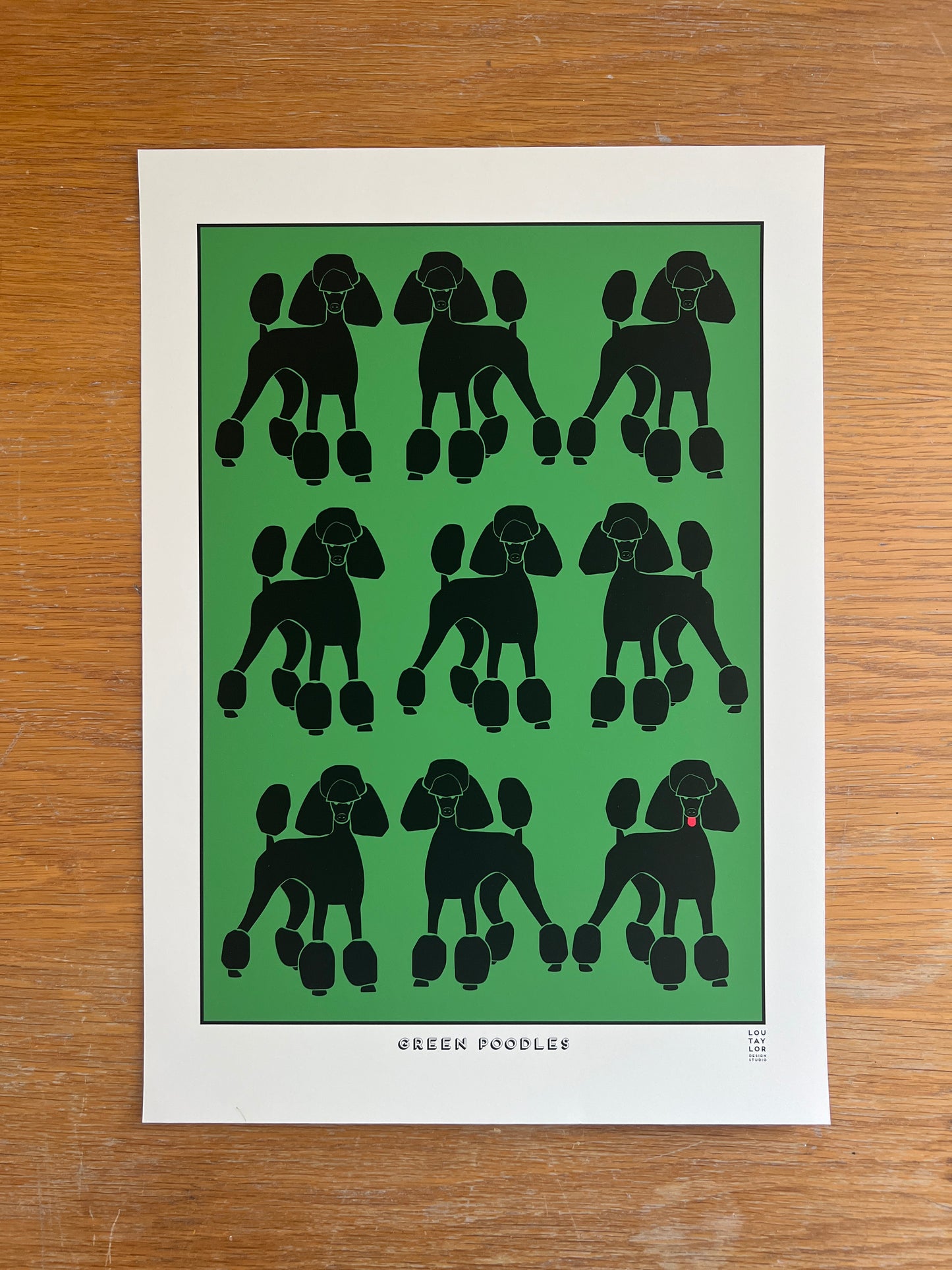 A3 Green Poodles