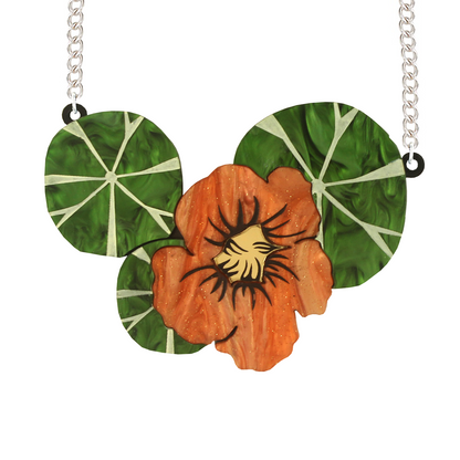 Orange Marble Nasturtium Necklace