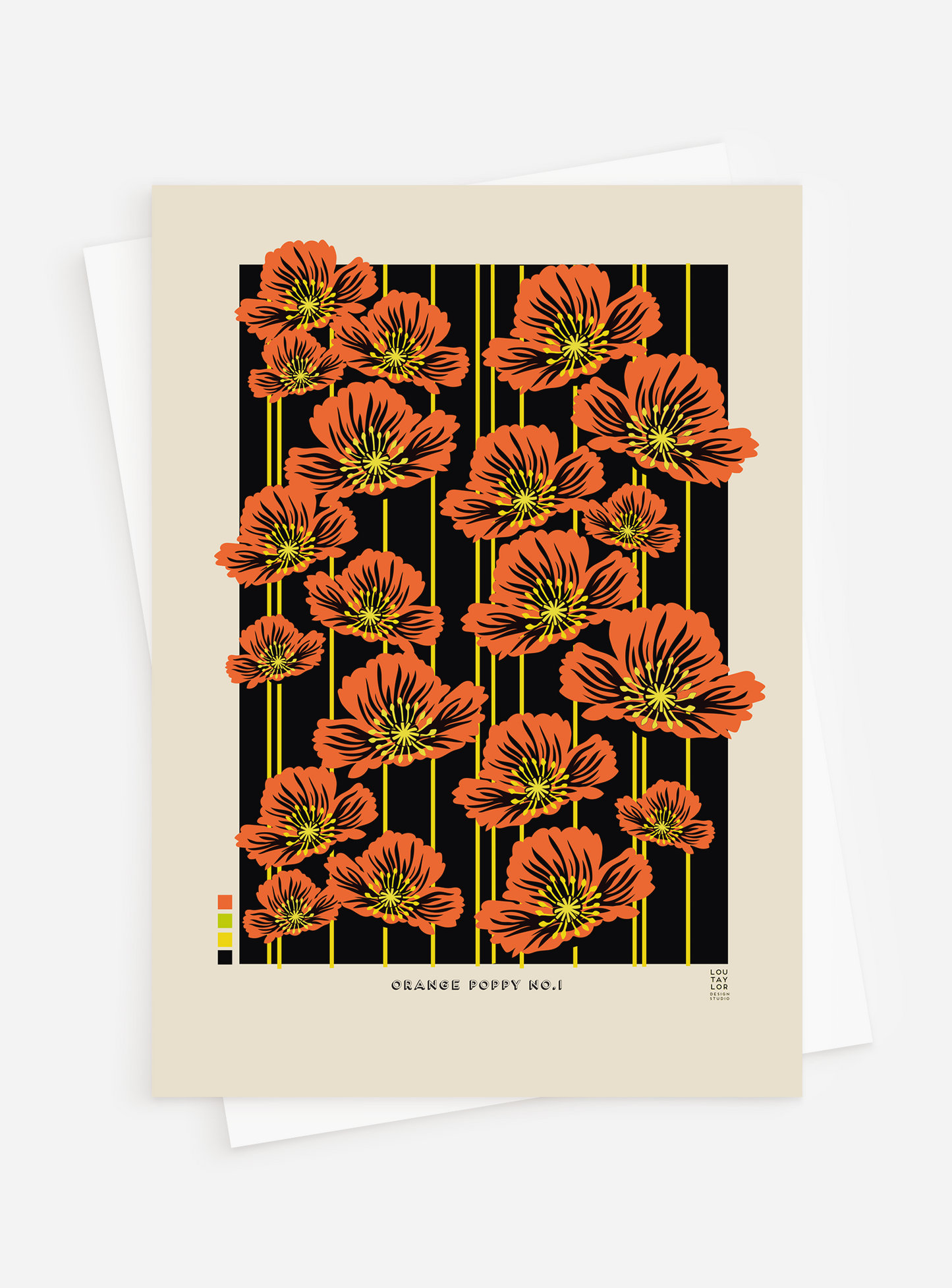 Orange Poppies No1 Greetings Card
