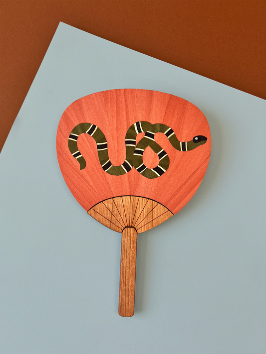 Snake palette fan (pink/green)