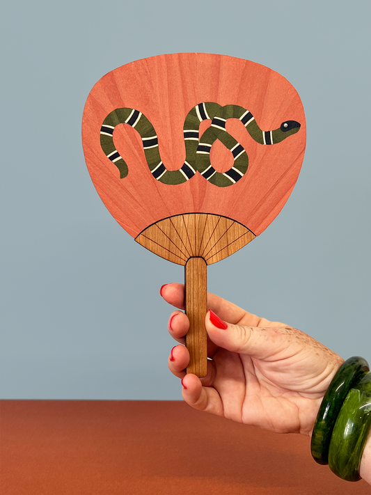 Snake palette fan (pink/green)