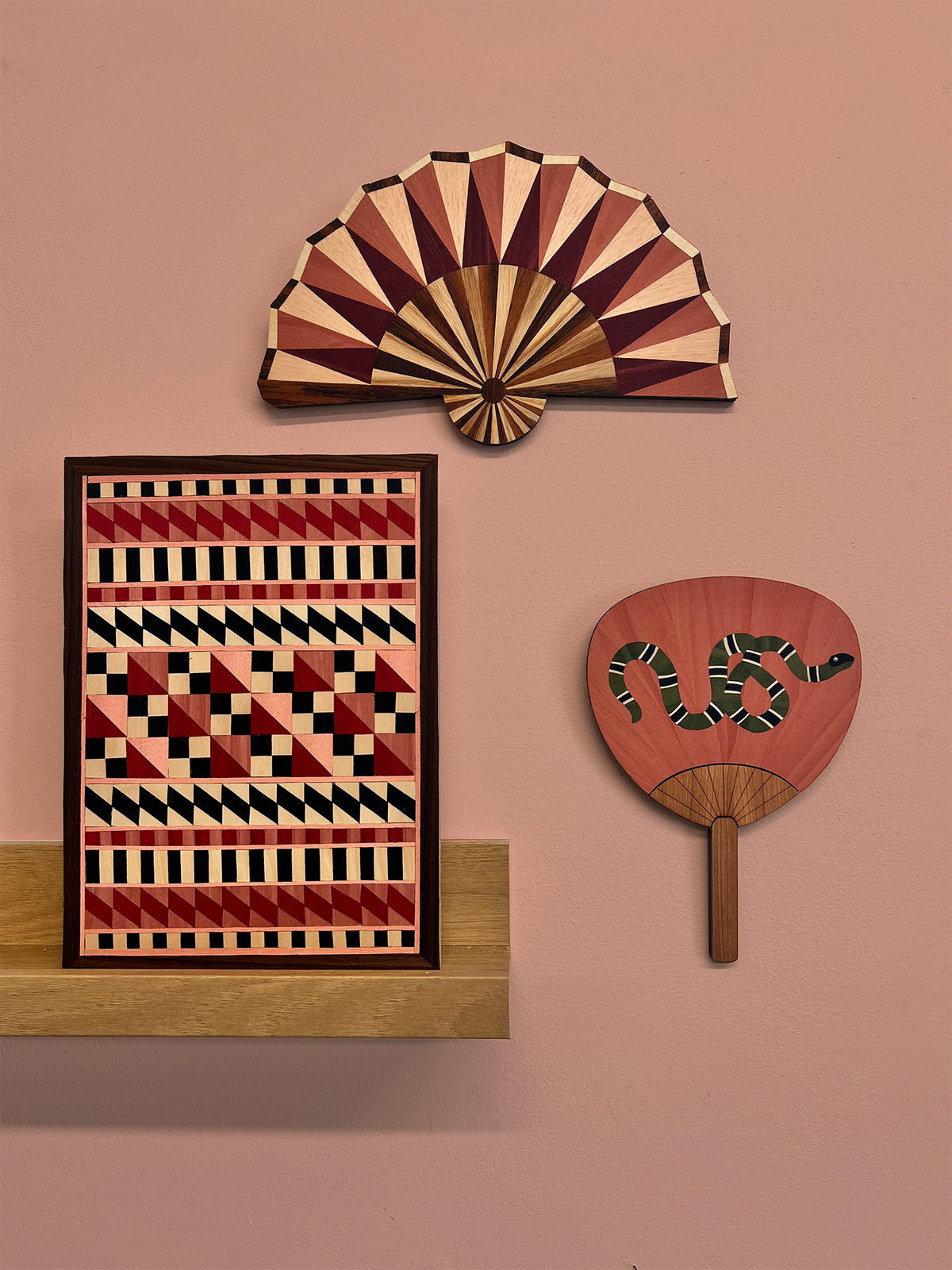 Snake palette fan (pink/green)
