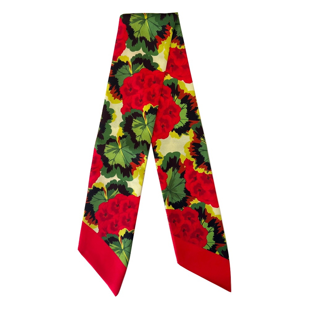 Red Pelargonium Twilly Scarf