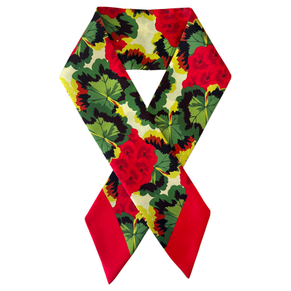 Red Pelargonium Twilly Scarf